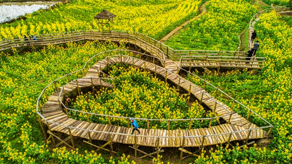 “心”型廊橋。廖濤 攝