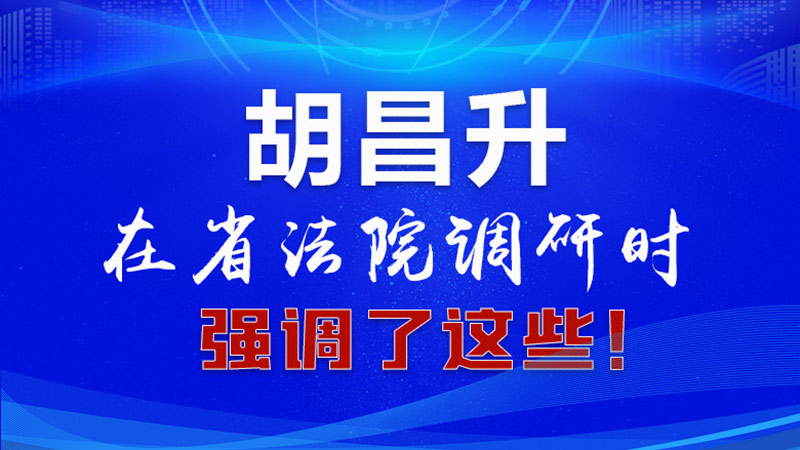 圖解|胡昌升在省法院調(diào)研時強調(diào)了這些！