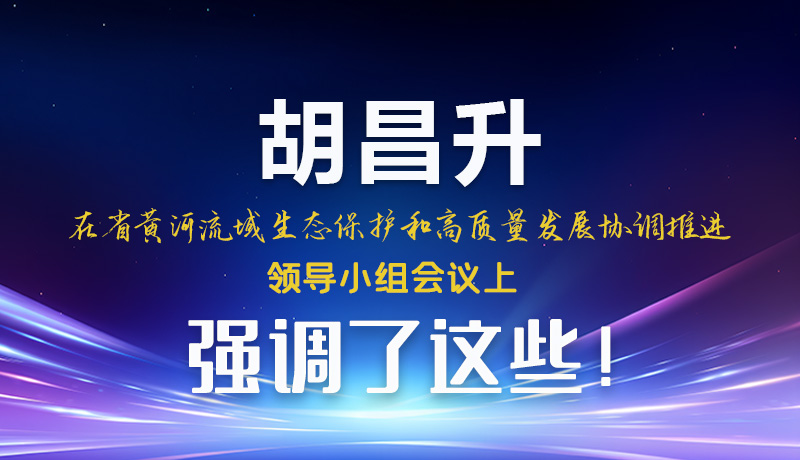 圖解|胡昌升在省黃河流域生態(tài)保護和高質(zhì)量發(fā)展協(xié)調(diào)推進領導小組會議上強調(diào)了這些！