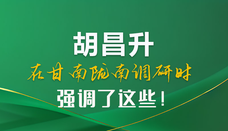 圖解|胡昌升在甘南隴南調(diào)研時強調(diào)了這些！
